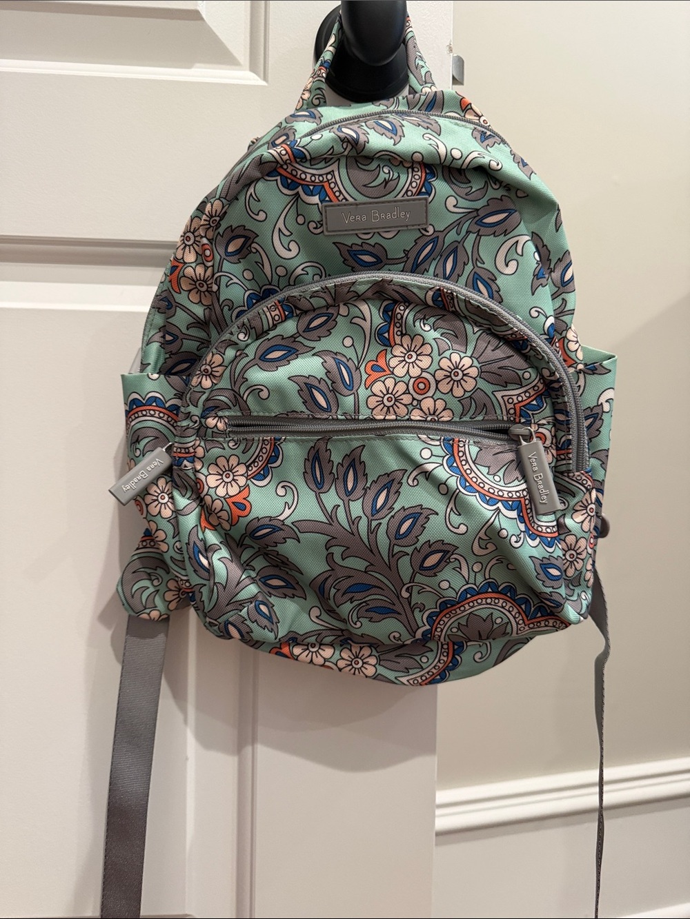 Vera Bradley Mint Paisley Mini Backpack Lighten Up fabric